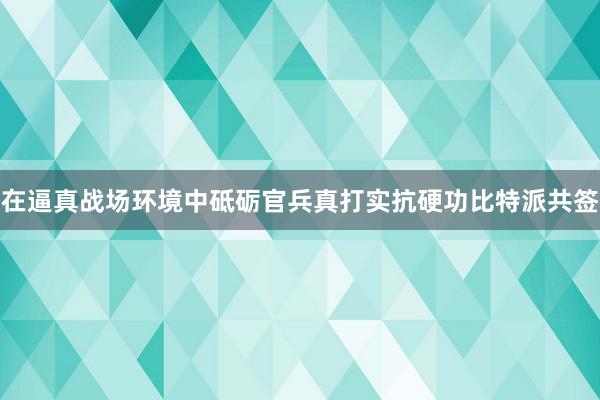 在逼真战场环境中砥砺官兵真打实抗硬功比特派共签