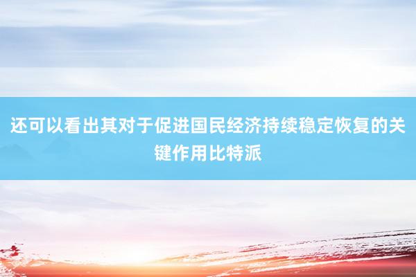 还可以看出其对于促进国民经济持续稳定恢复的关键作用比特派