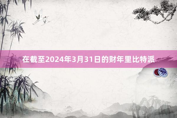 在截至2024年3月31日的财年里比特派