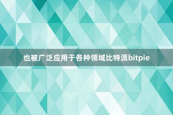 也被广泛应用于各种领域比特派bitpie