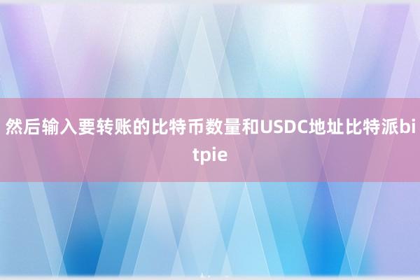 然后输入要转账的比特币数量和USDC地址比特派bitpie