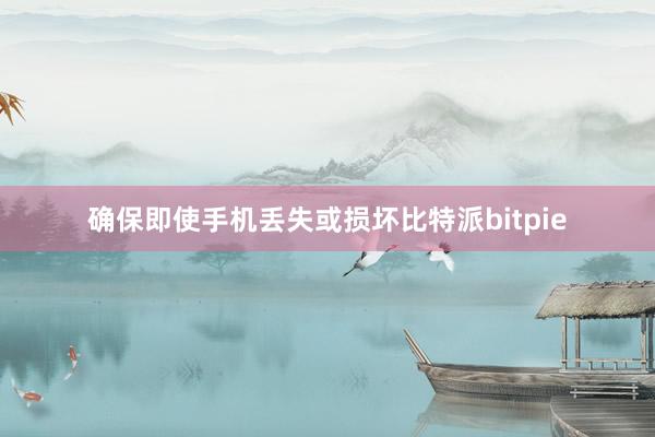 确保即使手机丢失或损坏比特派bitpie