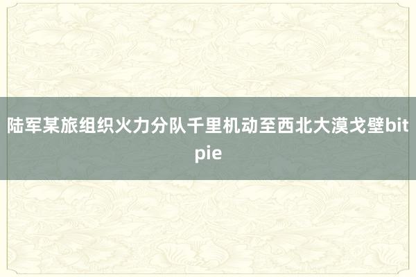 陆军某旅组织火力分队千里机动至西北大漠戈壁bitpie