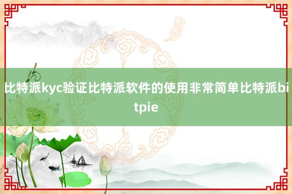 比特派kyc验证比特派软件的使用非常简单比特派bitpie