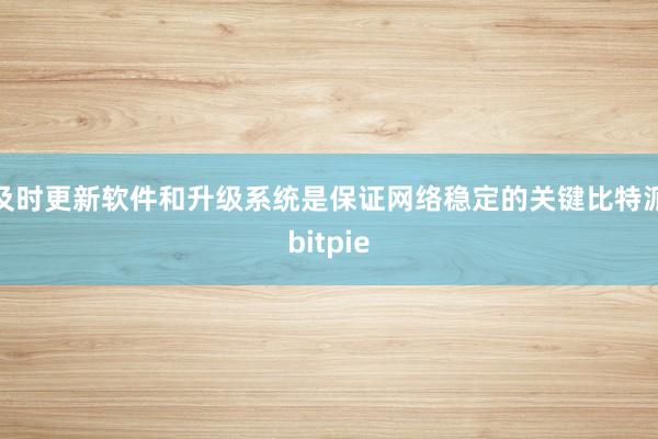 及时更新软件和升级系统是保证网络稳定的关键比特派bitpie