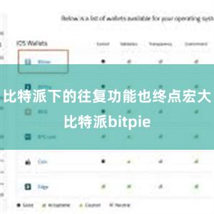 比特派下的往复功能也终点宏大比特派bitpie