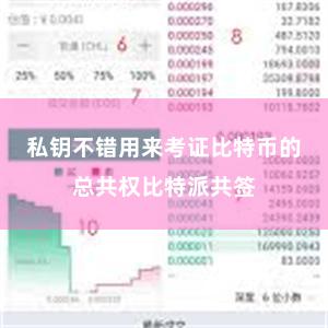 私钥不错用来考证比特币的总共权比特派共签